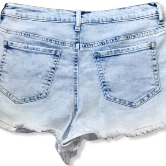 Empyre Adrian Cut Offs Jean Shorts High Waist Blue Acid Wash Retro Size 5 New - Picture 3 of 9